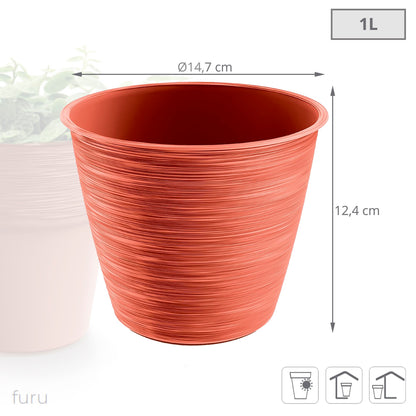 Maceta Furu 1l., Dimensiones (mm) 147x147x124, Color Cobre_2