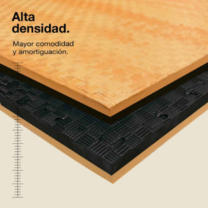 Jowy Tatami Puzzle 2cm 100x100cm, Pack 4 Unidades – Superficie 5 Líneas Madera_1