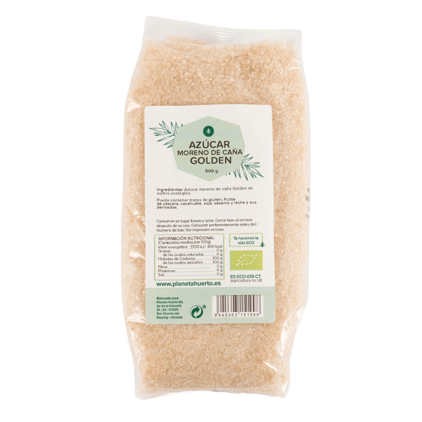 Planeta Huerto ECO Açúcar de Cana Dourado 500 g