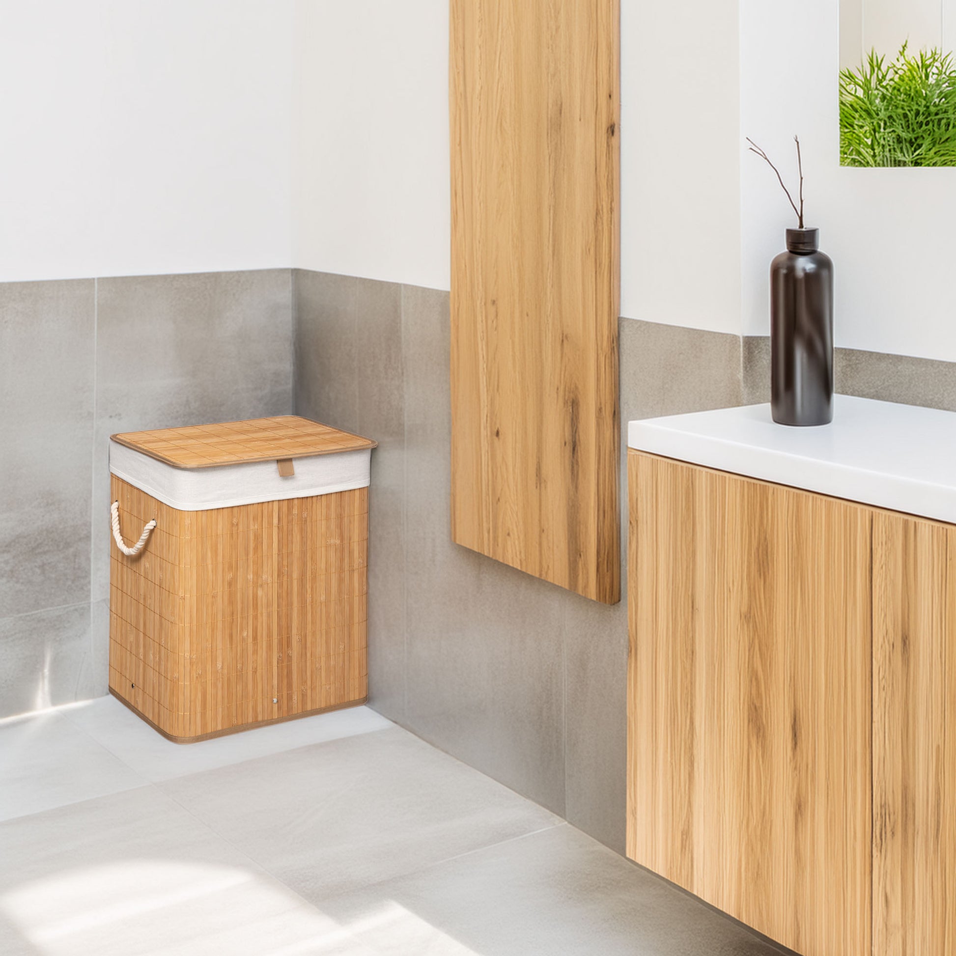 Wellhome - Cesta Para Colada De Bambú Natural_3