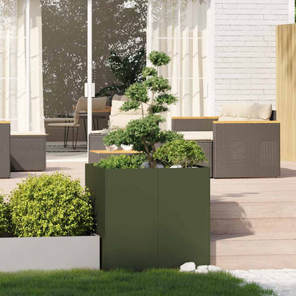 Jardinera Acero Verde Oliva 80x80x80 Cm_2