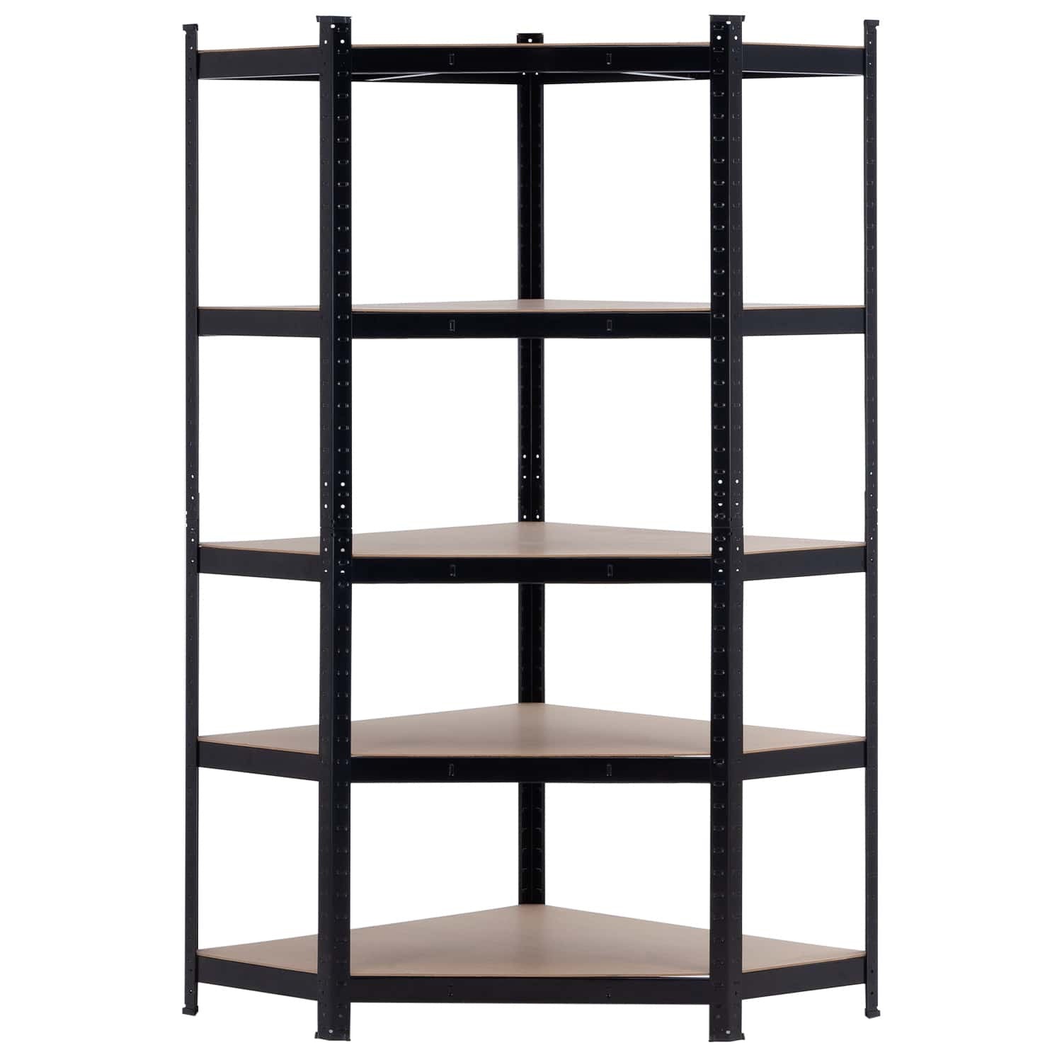 Estantería Esquinera Modular Negra 5 Baldas Ajustables 180x80x40x56cm 875kg 7house_1