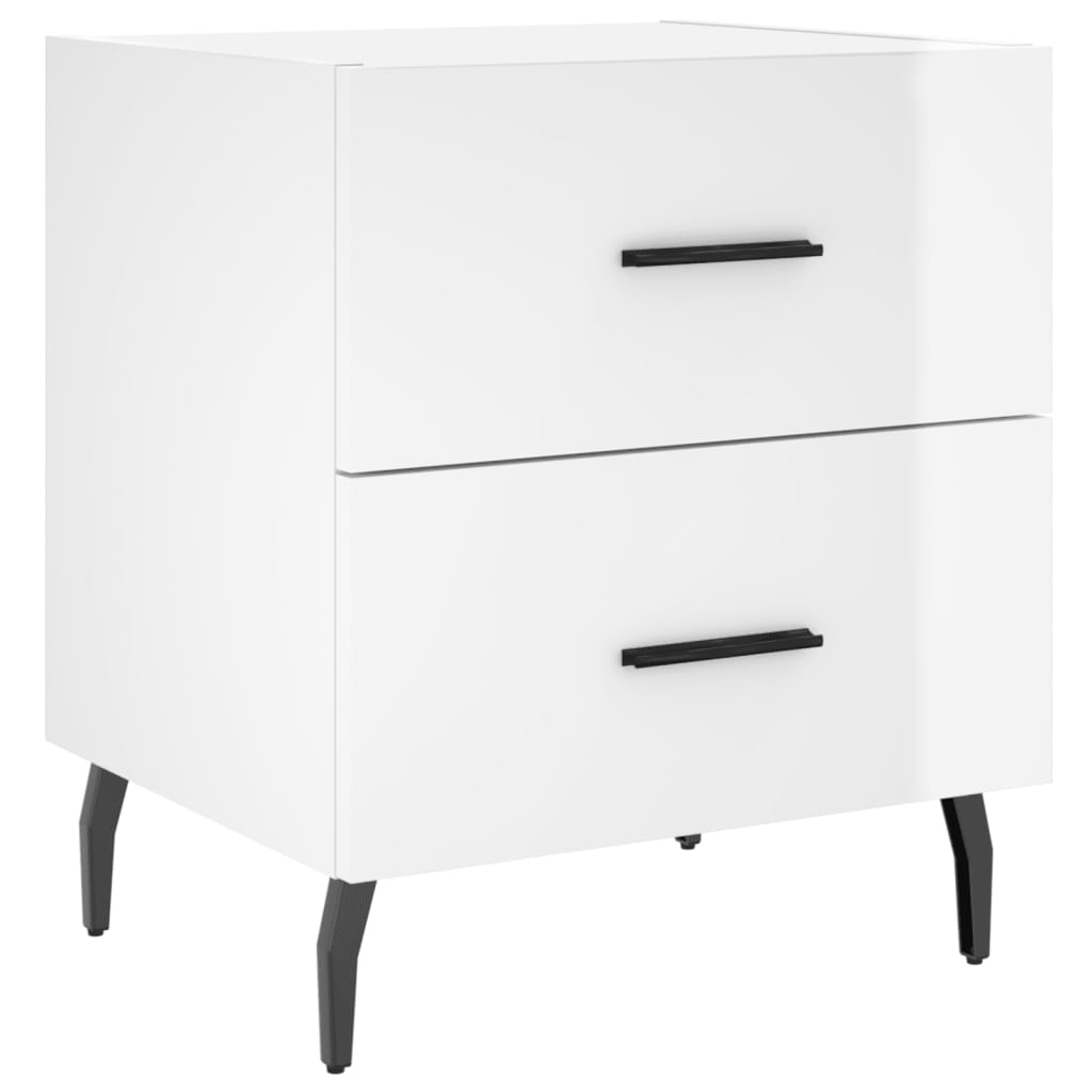 Mesita Noche 2 Uds Madera Ingeniería Blanco Brillo 40x35x47,5cm_3