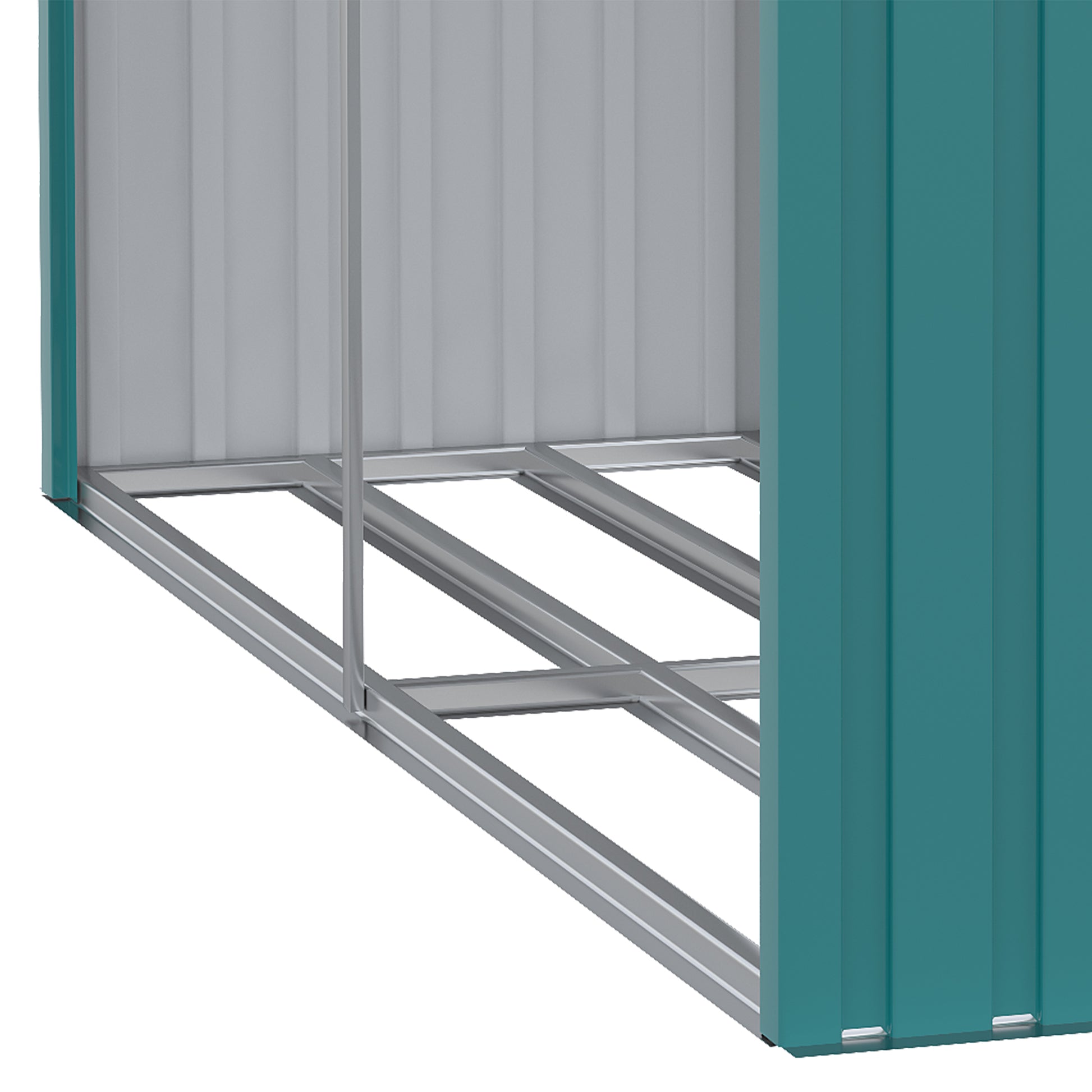 Outsunny Casetilla Para Leña De Acero Galvanizado Con Techo 240x86x160 Cm Verde_4
