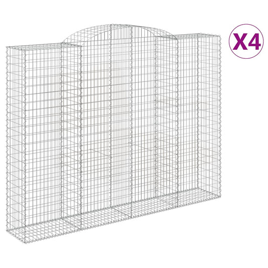 Cestas De Gaviones 4 Uds Forma De Arco Hierro 300x50x220/240 Cm_0