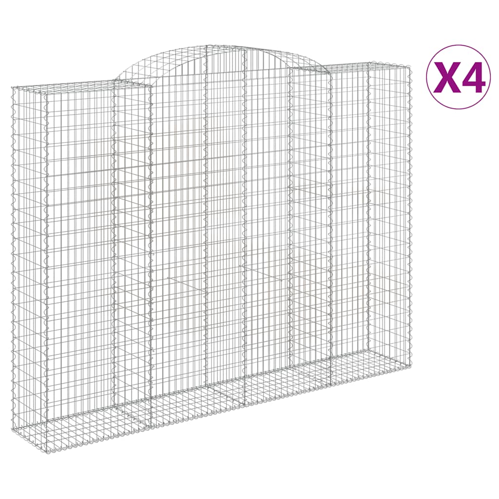 Cestas De Gaviones 4 Uds Forma De Arco Hierro 300x50x220/240 Cm_0