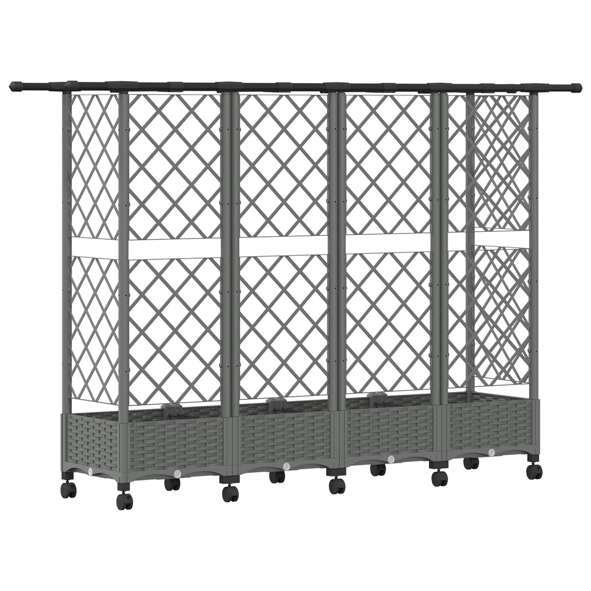 Cama Elevada Con Trellis Y Techo Gris Claro 202,5 X 40 X 127 Cm_4