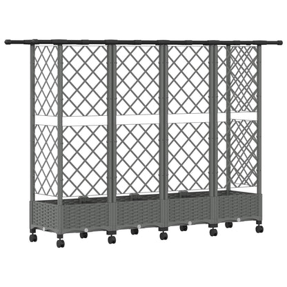 Cama Elevada Con Trellis Y Techo Gris Claro 202,5 X 40 X 127 Cm_4