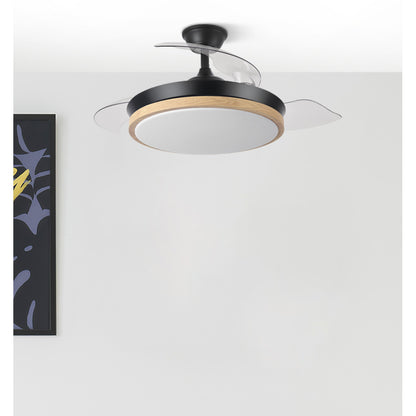 Ventilador Dc Evros Negro/hay 72w 6120lm 91d 3aspas Desplegables 3000-4000-6000k Remoto, Temporizador, Memoria_2