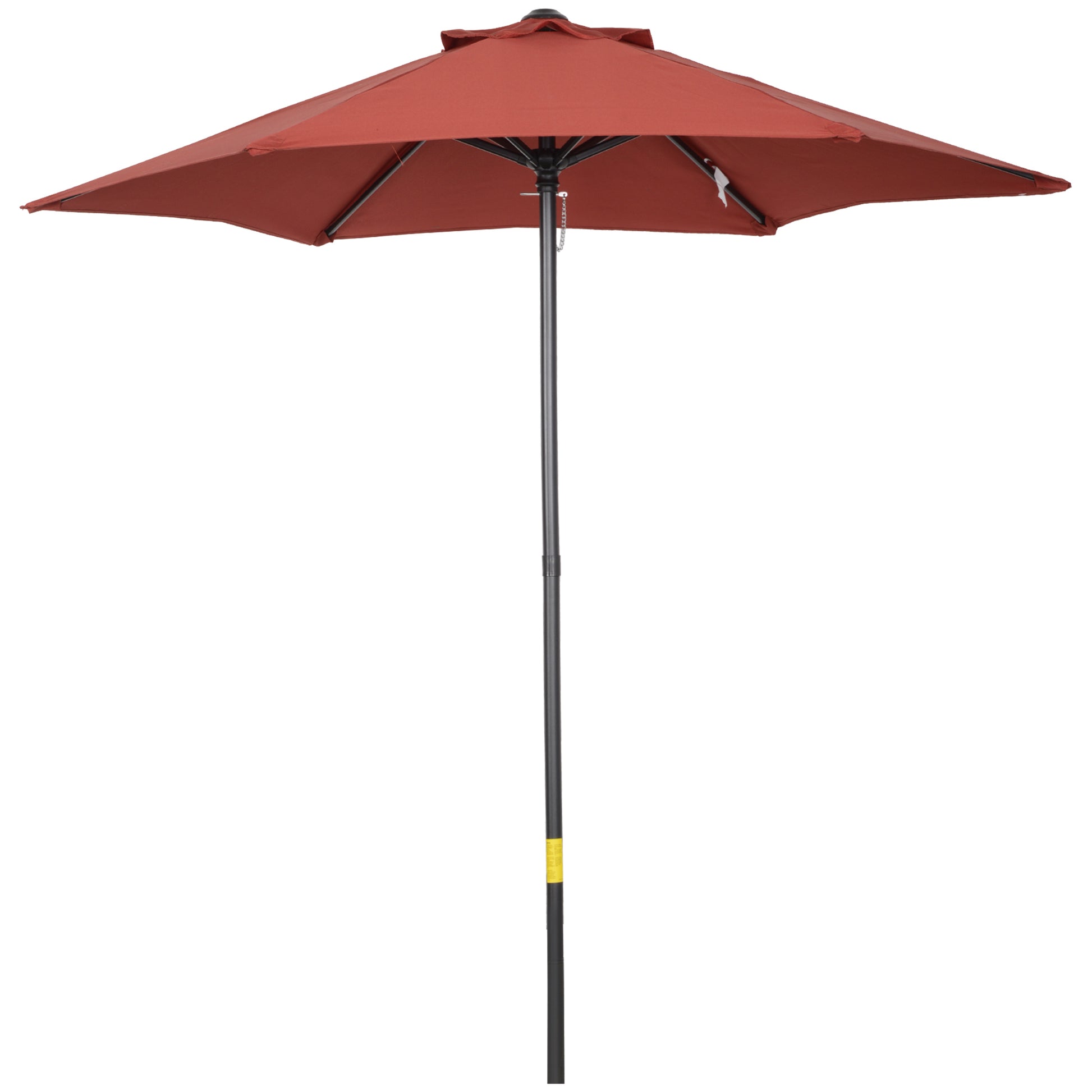 Outsunny Sombrilla Jardín Ø2x2 M Parasol De Aluminio Con Poste Desmontable Rojo_0