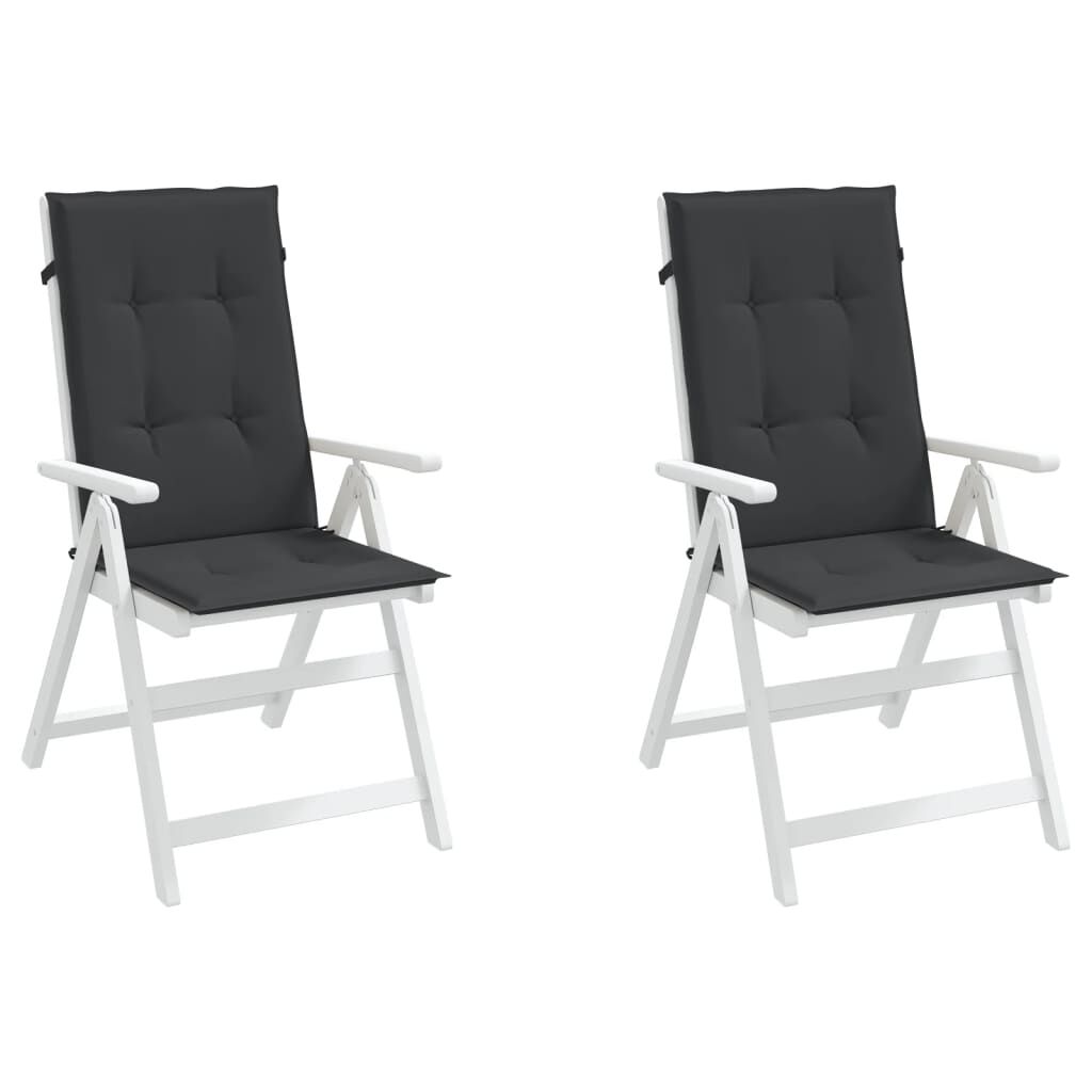 Vidaxl Cojín Silla De Jardín Respaldo Alto 2 Uds Tela Negro 120x50x3cm_1