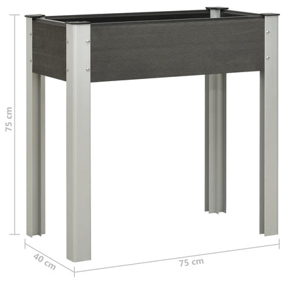 Mesa De Cultivo Para Jardín Wpc Gris 75x40x75 Cm_5