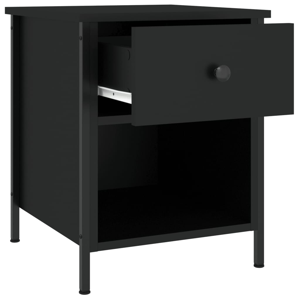 Mesitas De Noche 2 Uds Madera De Ingeniería Negro 40x42x50 Cm_4