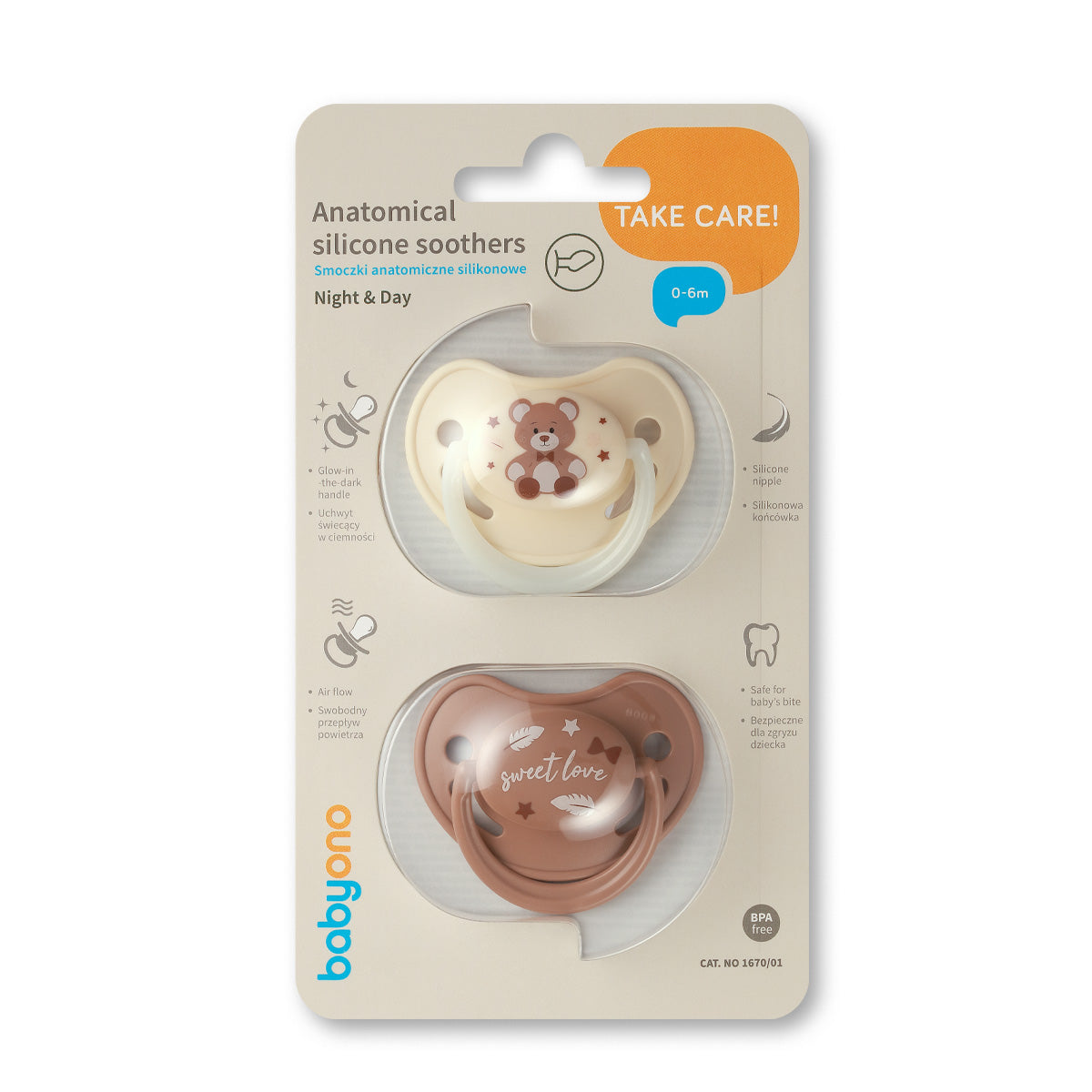 Chupetes Tetina Anatómica De Silicona 0-6 Meses Beige_3