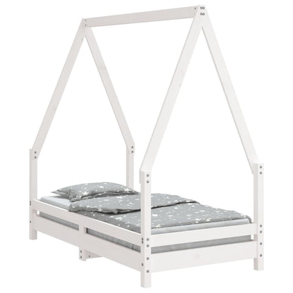 Vidaxl Estructura De Cama Para Niños Madera De Pino Blanco 70x140 Cm_0