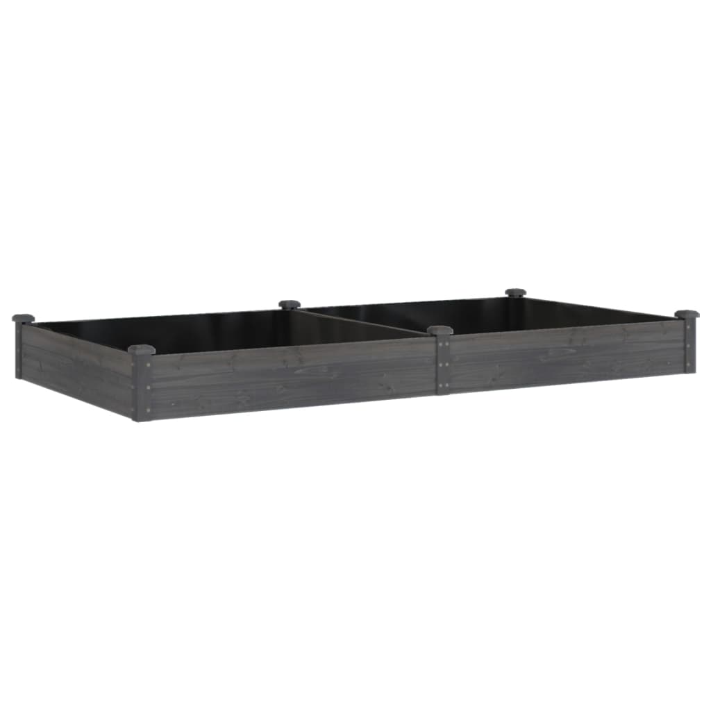 Jardinera Arriate Con Forro Madera Abeto Gris 240x120x25 Cm_0