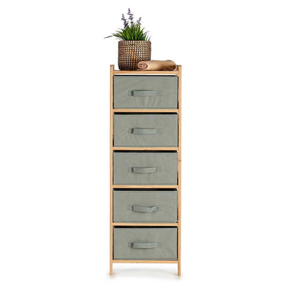Mueble Ancho 5 Cajones Gris Oscuro - Colección Kipit_2