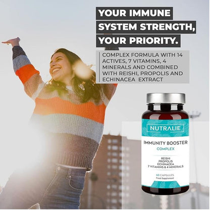 Nutralie Immune Defenses com Reishi + Própolis + Equinácea 60 cápsulas
