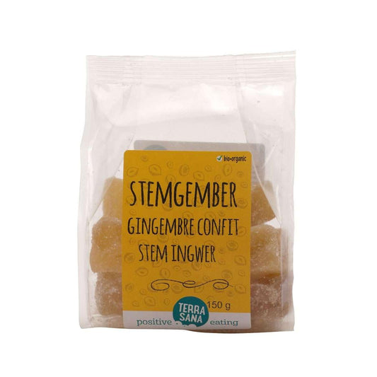 Pedaços de gengibre cristalizado biológico Terrasana, 150 g