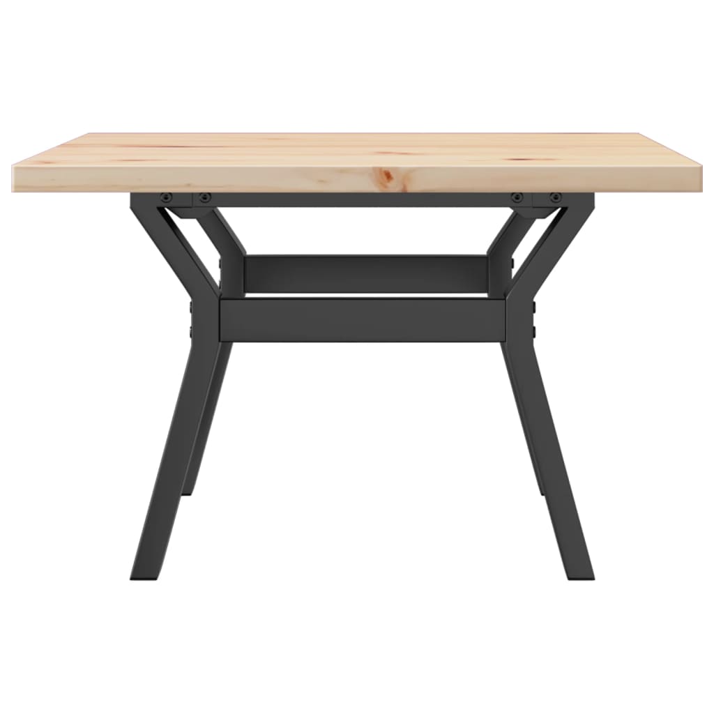 Mesa De Centro Marco Y Madera Maciza Pino Y Acero 60x60x40,5 Cm_3