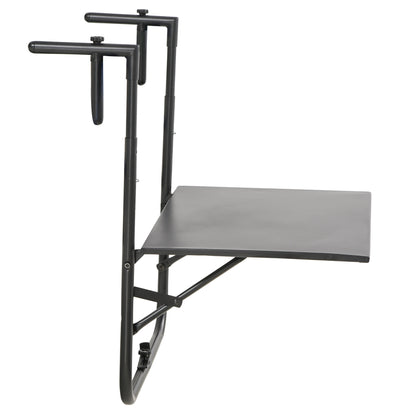 Outsunny Mesa Colgante Para Balcón Con Altura Ajustable 60x60,5x56-71 Cm Negro_3