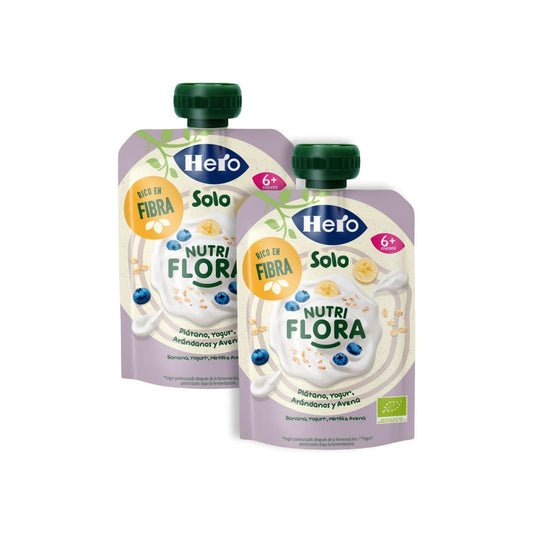 Pack promocional 2 saquetas Nutri Flora sabor banana, mirtilo, iogurte e aveia 100 g Hero Solo