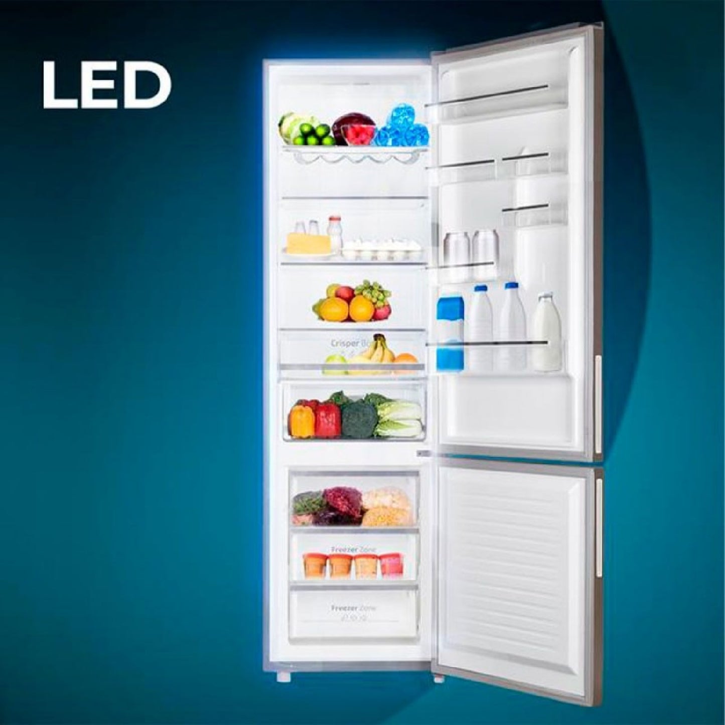 Cecotec Frigorífico Combi Bolero Coolmarket Combi 356 Glass Grey D_2