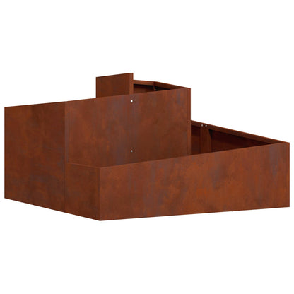 Macetero De Jardín Oxidado 80 X 80 X 50 Cm Acero Oxidado_0
