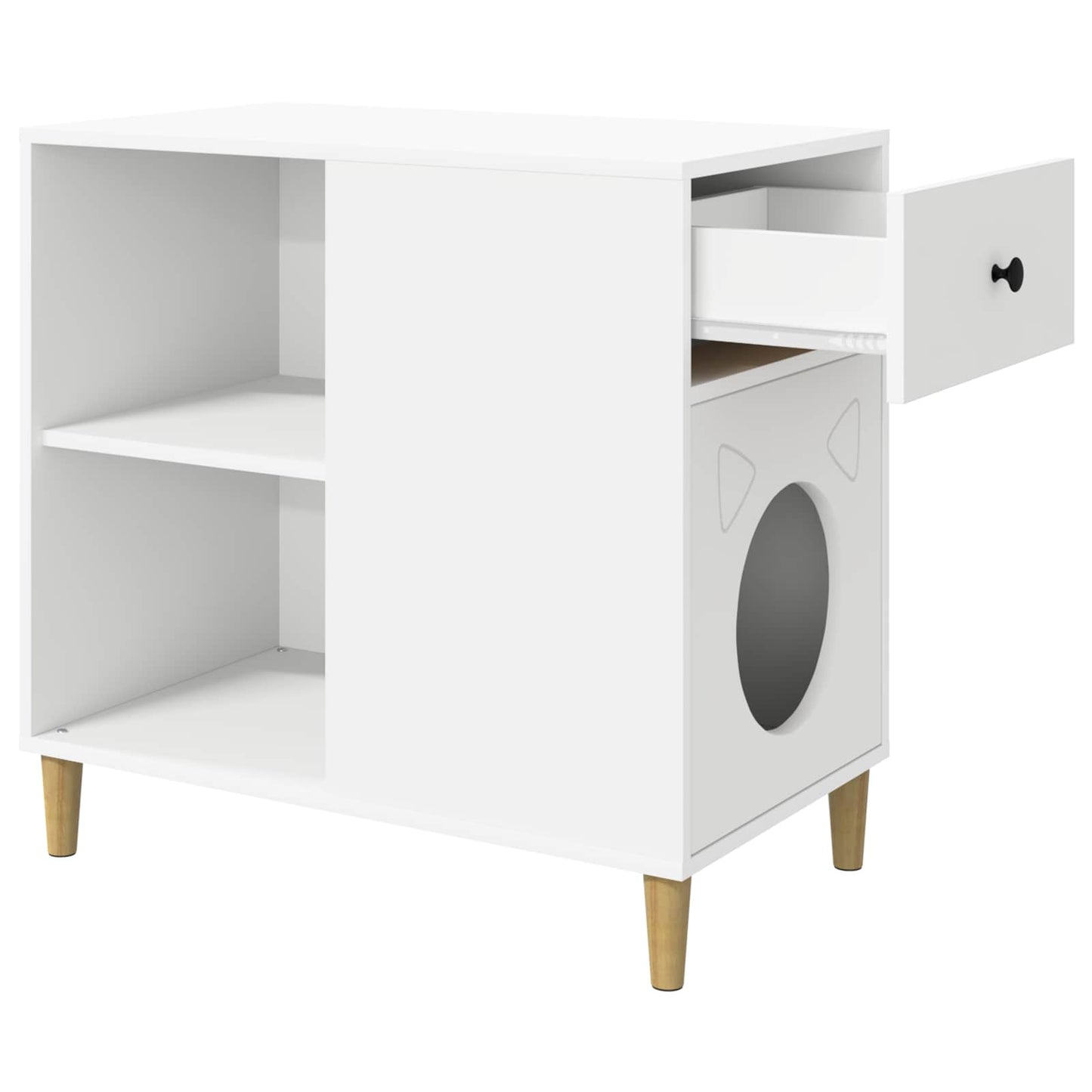 Casa Para Gatos 72 X 42.5 X 70 Cm Madera De Ingeniería_4