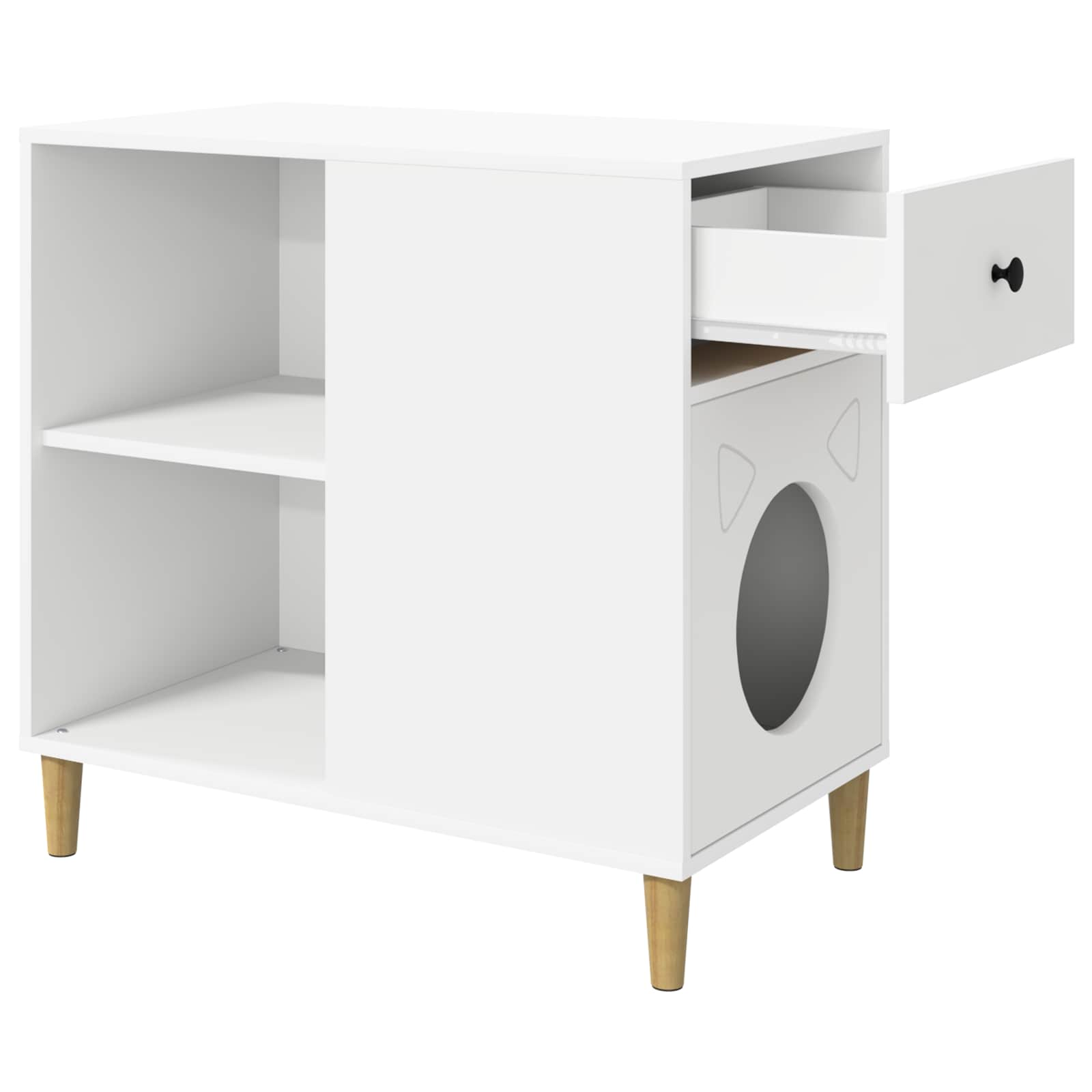 Casa Para Gatos 72 X 42.5 X 70 Cm Madera De Ingeniería_4