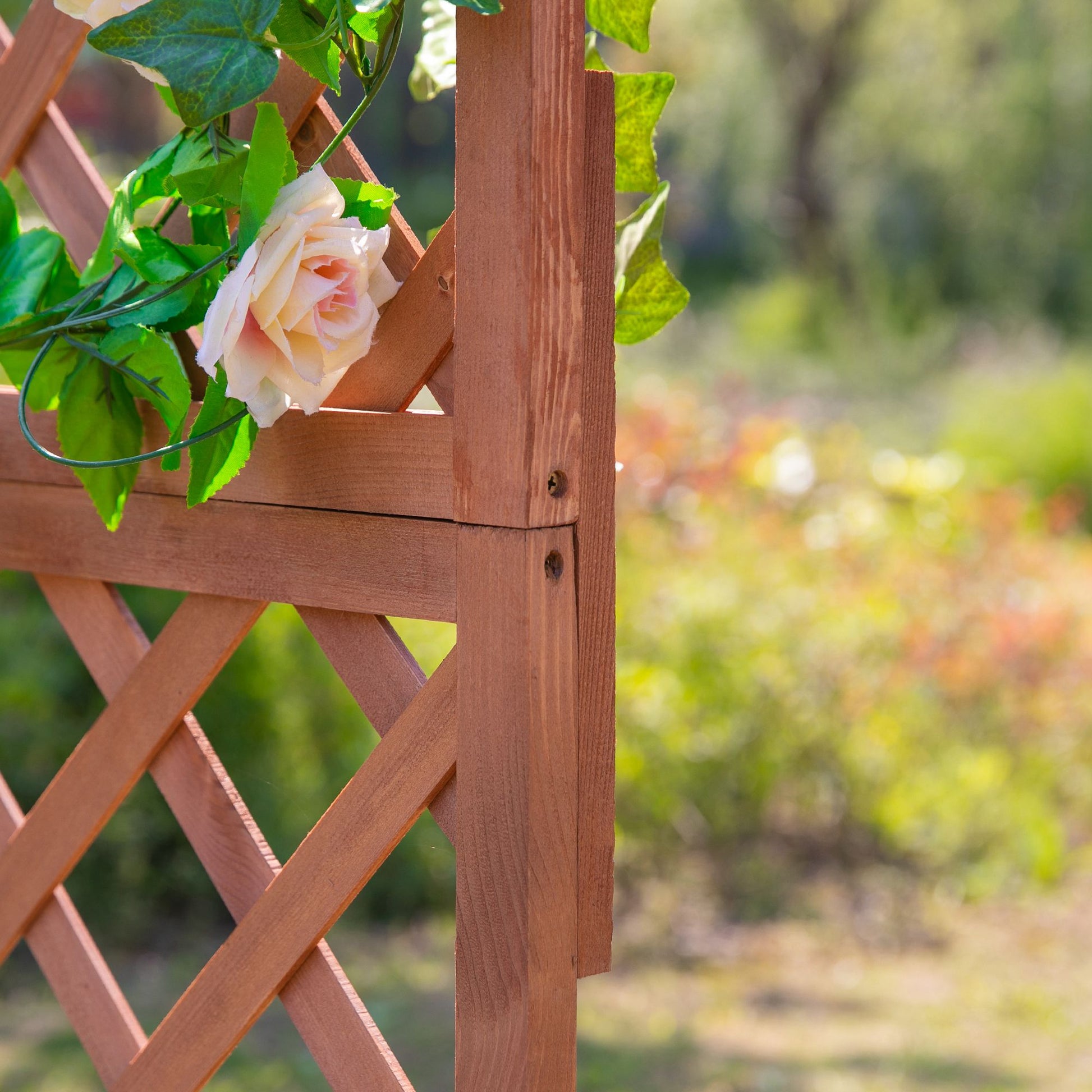 Outsunny Jardinera Con Enrejado De Madera Para Plantas Flores 72,5x31,5x149,5 Cm_4
