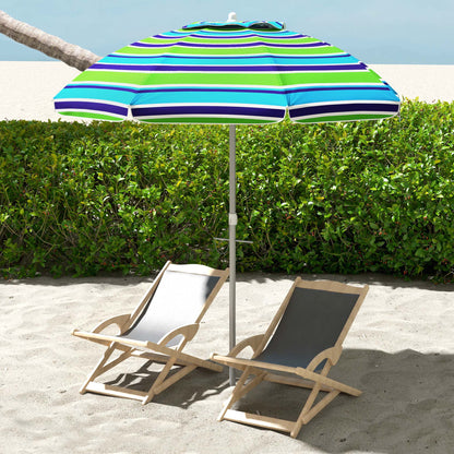 Outsunny Sombrilla De Playa Ø178x205 Cm Con Altura Ajustable Multicolor_1