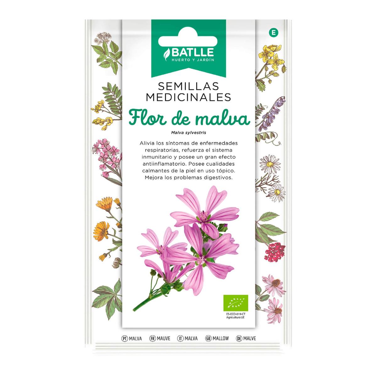 Sementes medicinais orgânicas de flor Malva Batlle