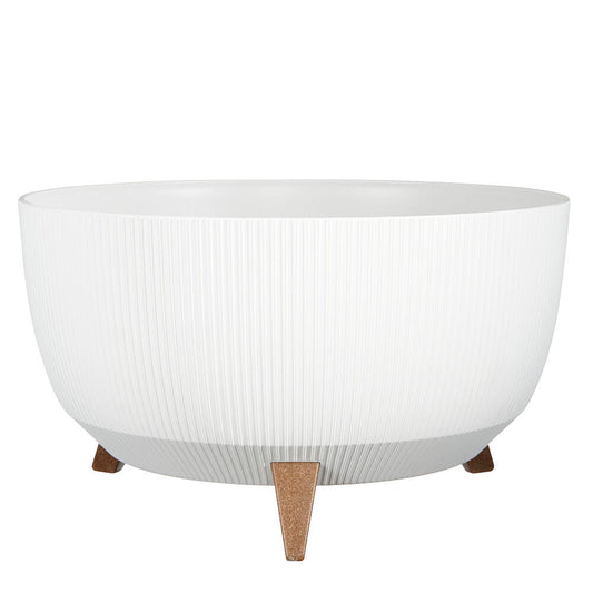 Macetero Blanco Plástico Reciclado Doppio 47cm_0