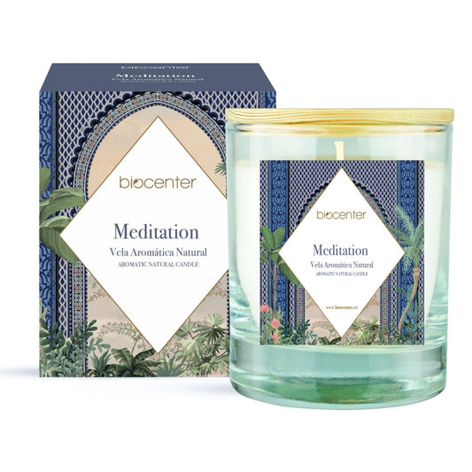 Vela natural de meditação - cera vegetal e óleos essenciais, 200 gr