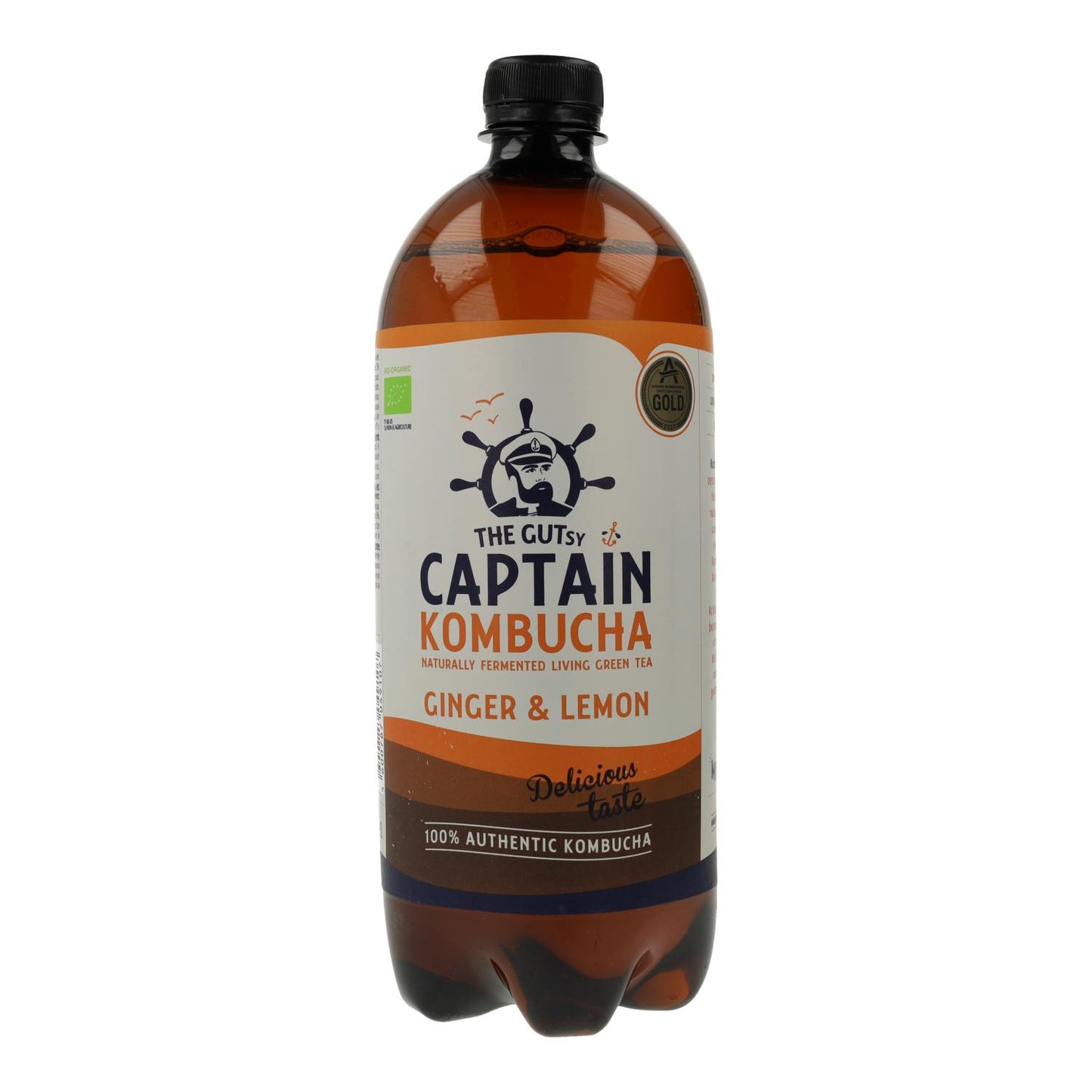 Bebida de kombucha biológica com gengibre e limão Captain Kombucha