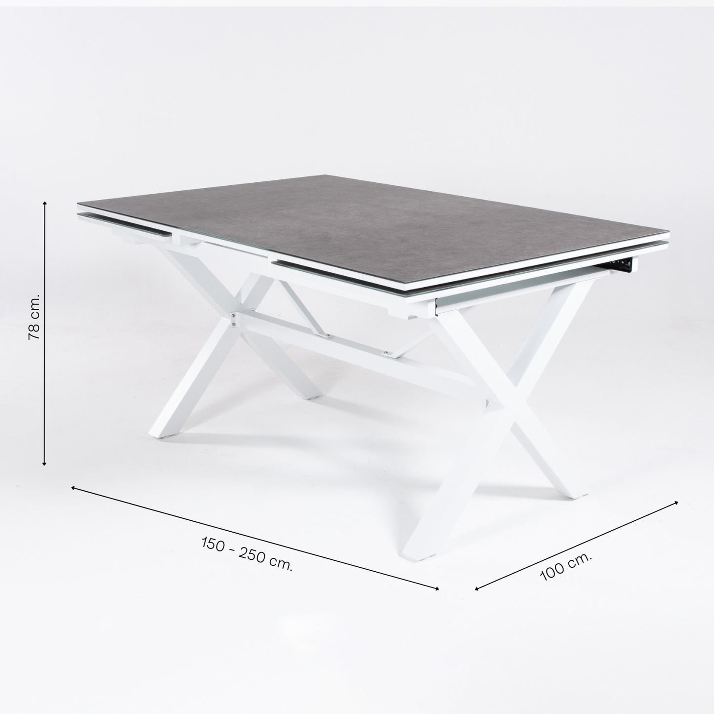Conjunto De Mesas Y Sillas De Exterior, Reforzado, Aluminio, Color Blanco Y Negro_4