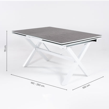 Conjunto De Mesas Y Sillas De Exterior, Reforzado, Aluminio, Color Blanco_4