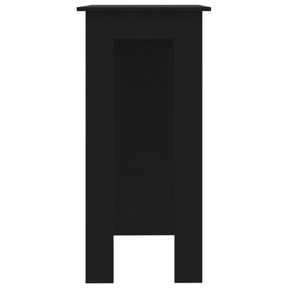 Mesa Bar Con Estante Madera Contrachapada Negro 102x50x103,5 Cm_2