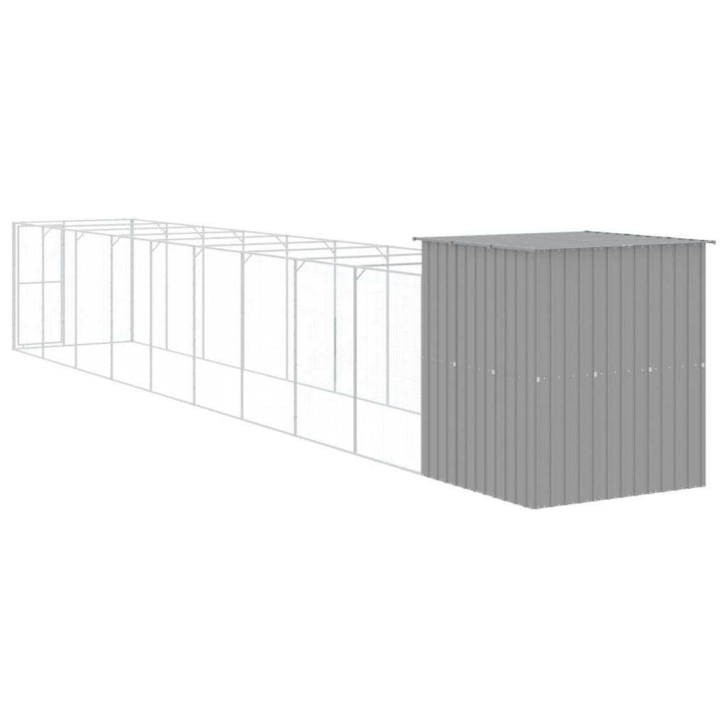 Caseta Perro Corral Acero Galvanizado Gris Claro 165x1067x181cm_4