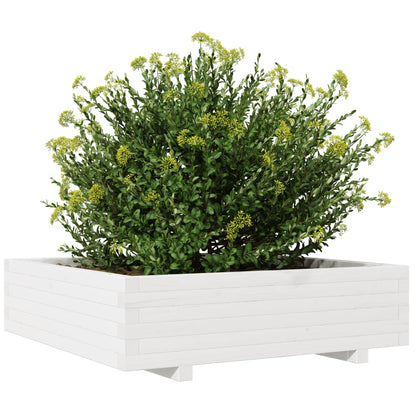 Jardinera De Madera Maciza De Pino Blanco 90x90x26,5 Cm_3
