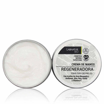 Crema de Manos Regeneradora Labnatur Bio 50 ml | Aloe Vera, Rosa Mosqueta y Karité | Repara y Nutre | Vegano_1