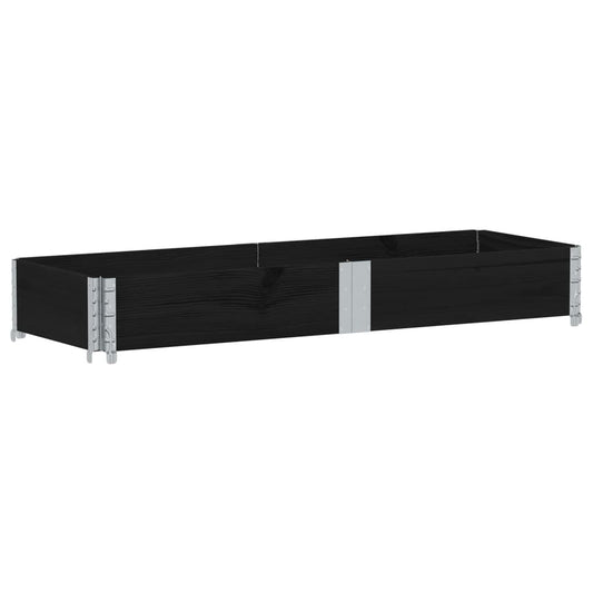 Jardinera De Madera Maciza De Pino Negro 150x50 Cm_0
