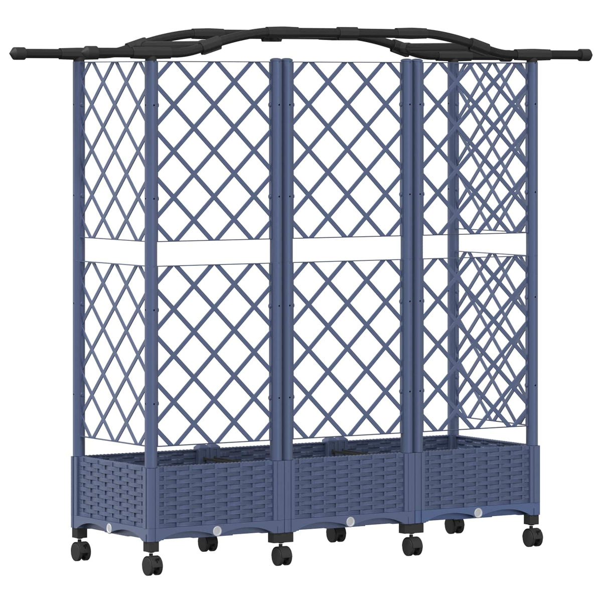 Cama Elevada Con Trellis Y Techo Gris 163 X 40 X 129 Cm Pp_4