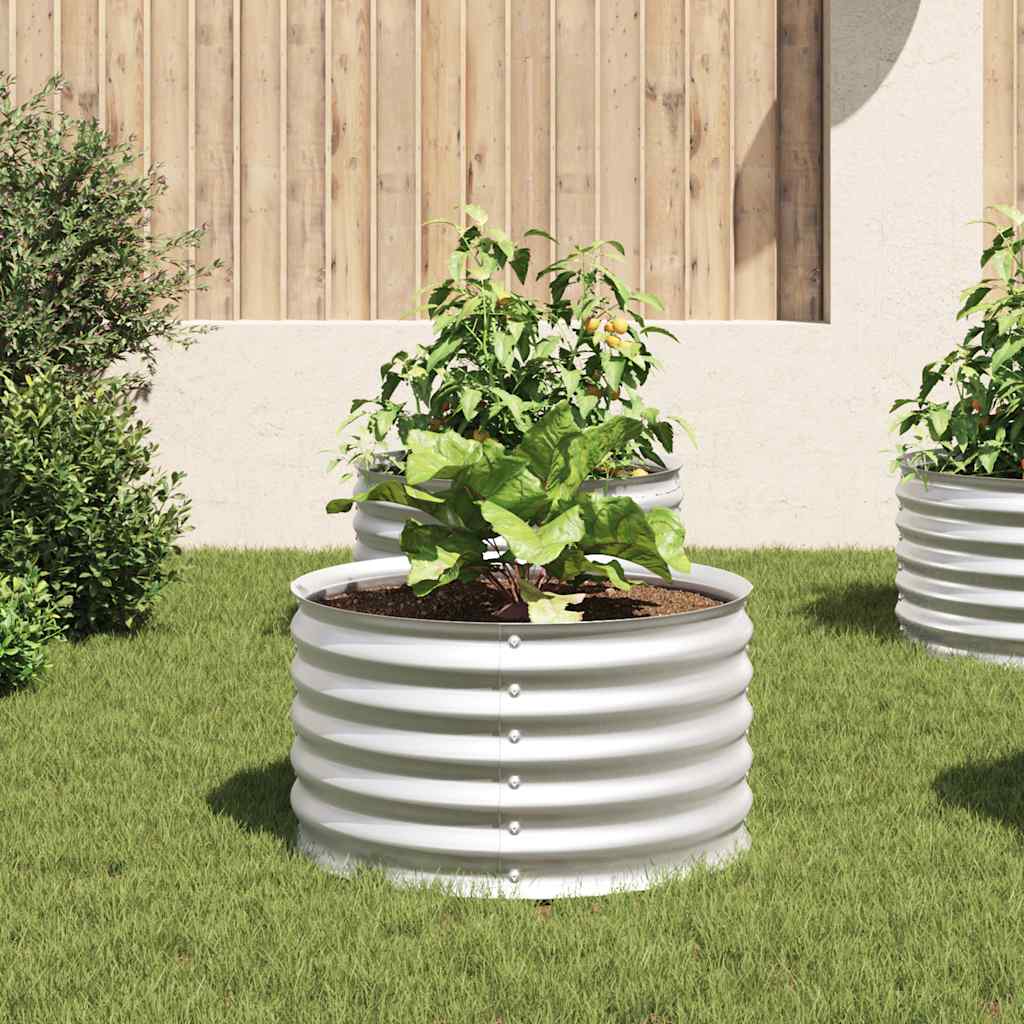 Arriate De Acero Galvanizado Plateado 80x80x44 Cm_2