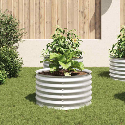 Arriate De Acero Galvanizado Plateado 80x80x44 Cm_2