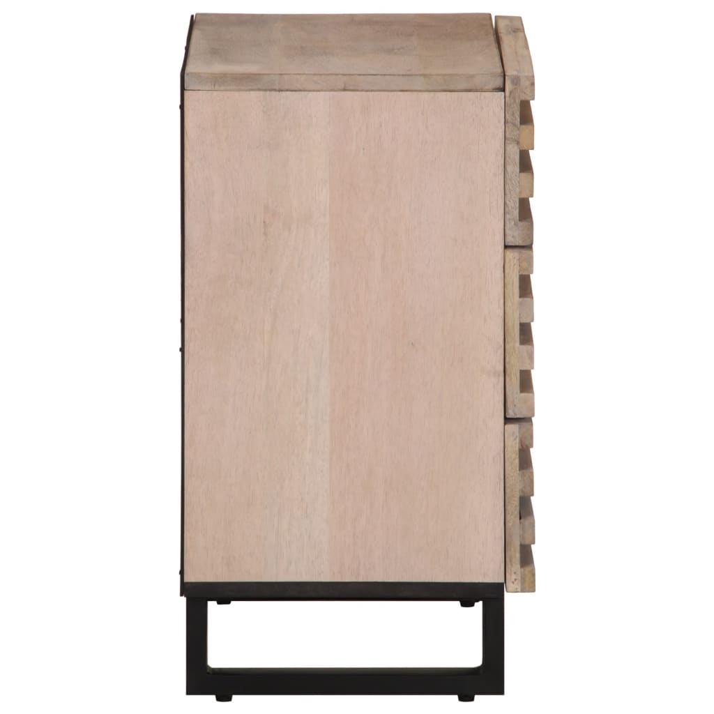 Mesita De Noche Madera Maciza De Mango 50x34x62 Cm_2