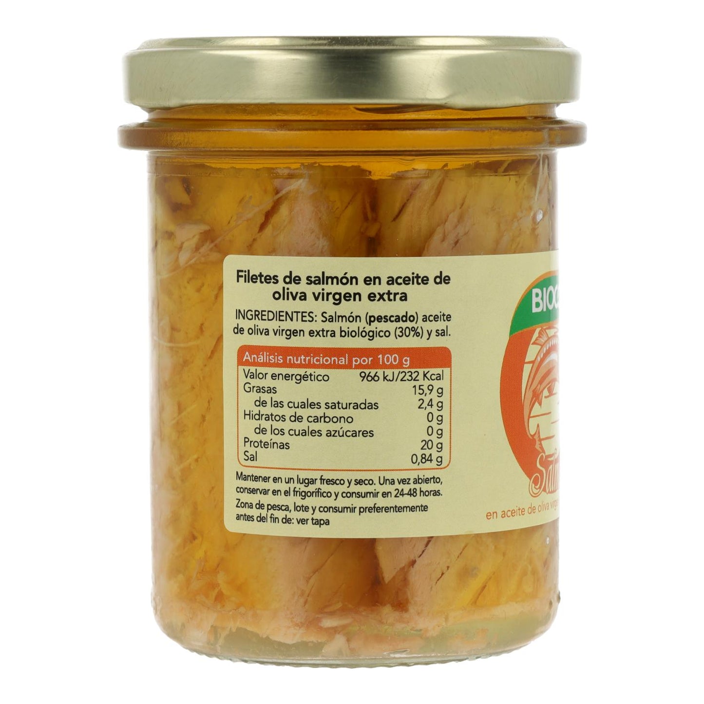 Filetes de Salmão Biológico em Conserva Biocop, 195g