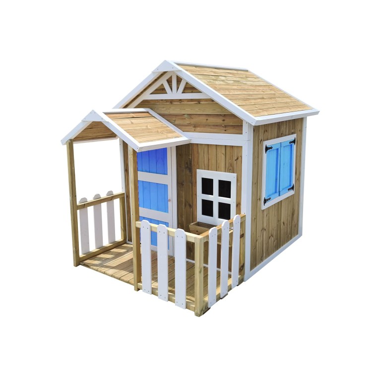 Casita Infantil De Madera Por Paneles Masgames Olden Verde._2