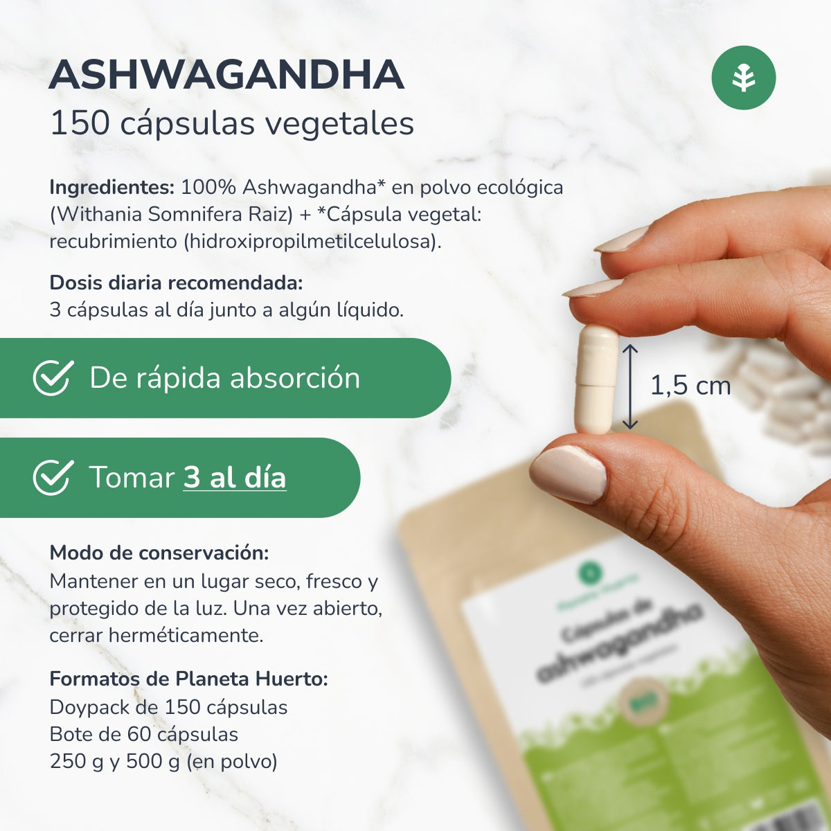 Ashwagandha BIO Planet Garden 150 cápsulas
